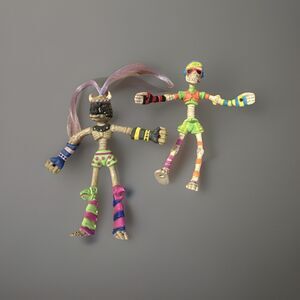 Pair Of 1990's Mattel Slammers Skateboarders Action Figures Bendable Toys